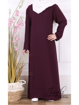 Abaya simple enfant - Prune...