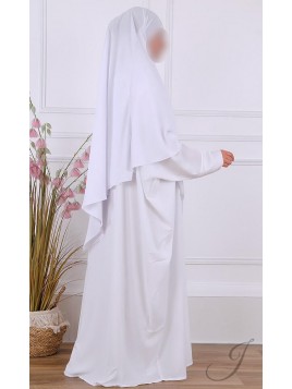 Khimar court 1 voile Blanc...