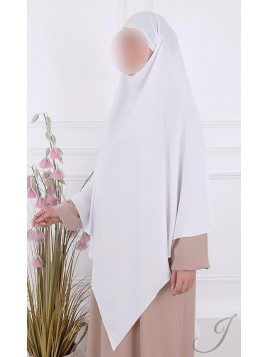 Khimar Long 1 voile Blanc -...