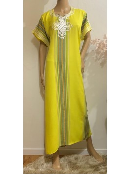 Gandoura marocaine - Jaune...