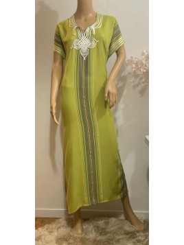 Gandoura marocaine - Pistache