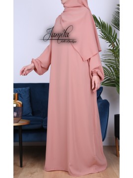 Abaya Simple Rose nudé -...