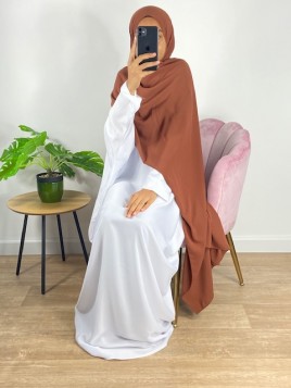 Hijab soie de médine acajou