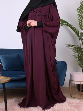 Abaya papillon Prune -...