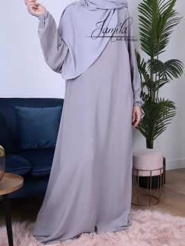 Abaya Simple Gris clair -...