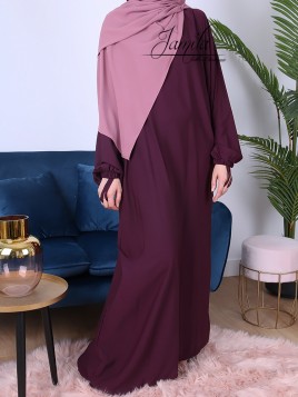 Abaya Simple Prune - tissu...