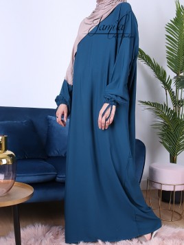 Abaya Simple bleu canard -...