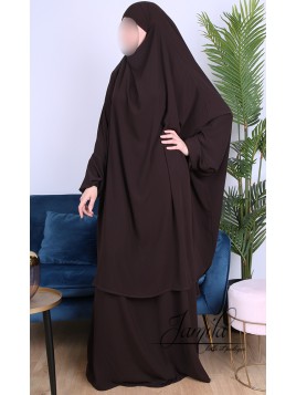 Jilbab 2 pièces jupe marron...