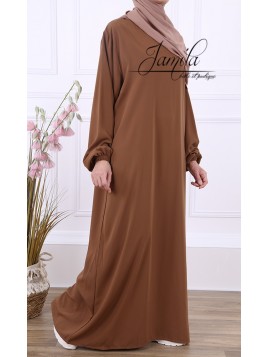 Abaya Simple marron clair -...