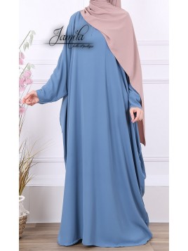 Abaya papillon Bleu jean -...