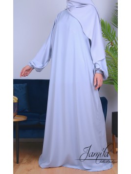 Abaya Simple Bleu grisé -...