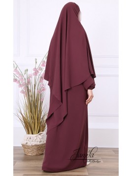 Khimar 1 voile Bordeaux...