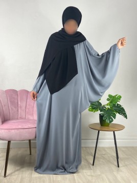 Abaya papillon Gris souris...